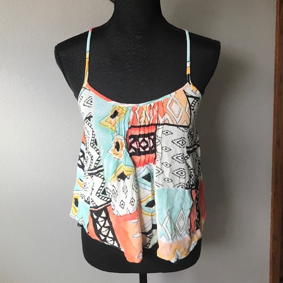 Billabong Tops - BILLABONG Muti color crisscross back crop tank top